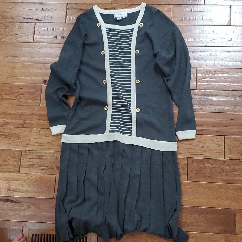 Outlander vintage wool blend sailor dress